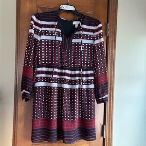Stylish Red and Black Patterned Dress
